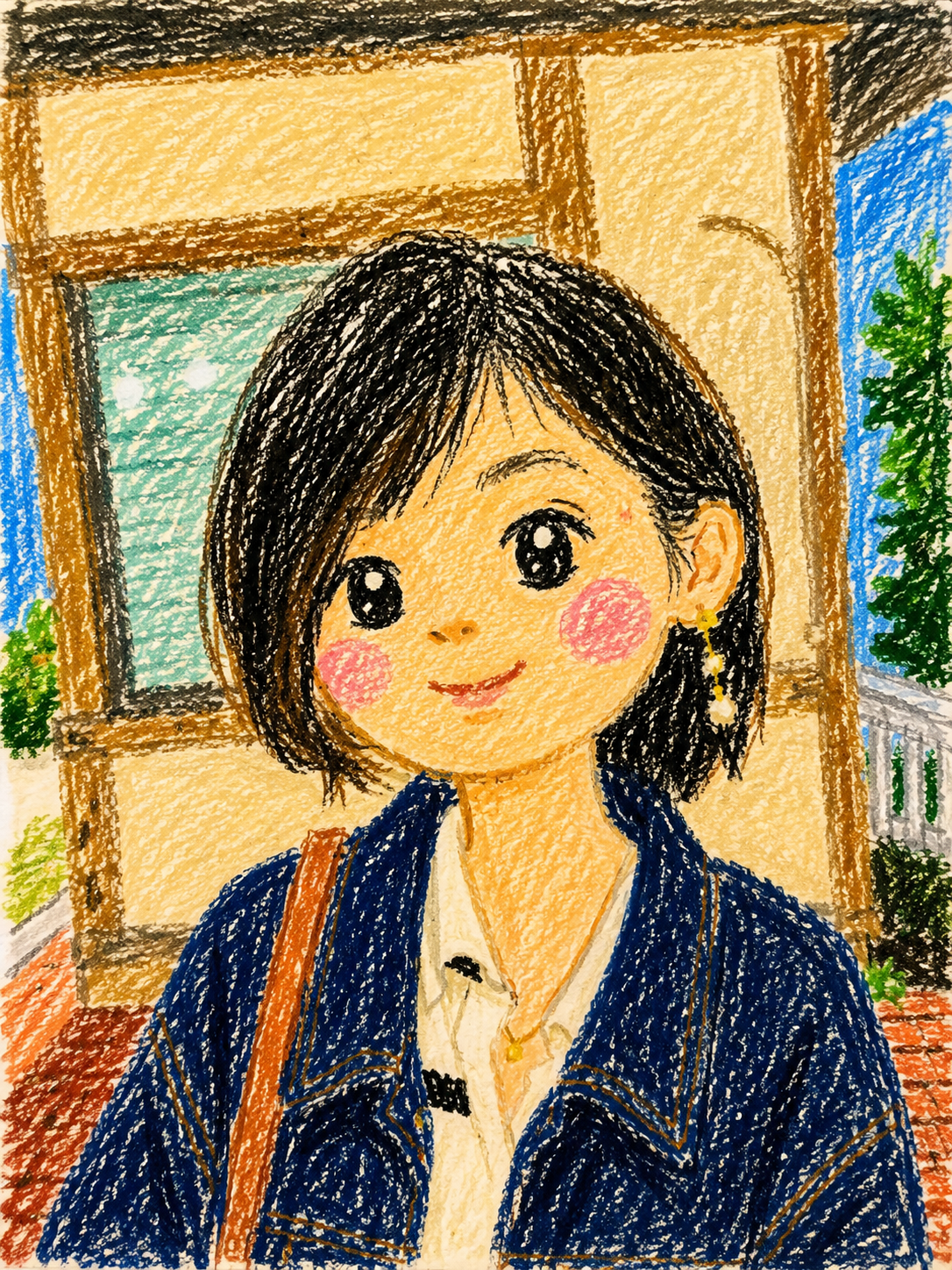 向日葵 クレヨンイラスト7