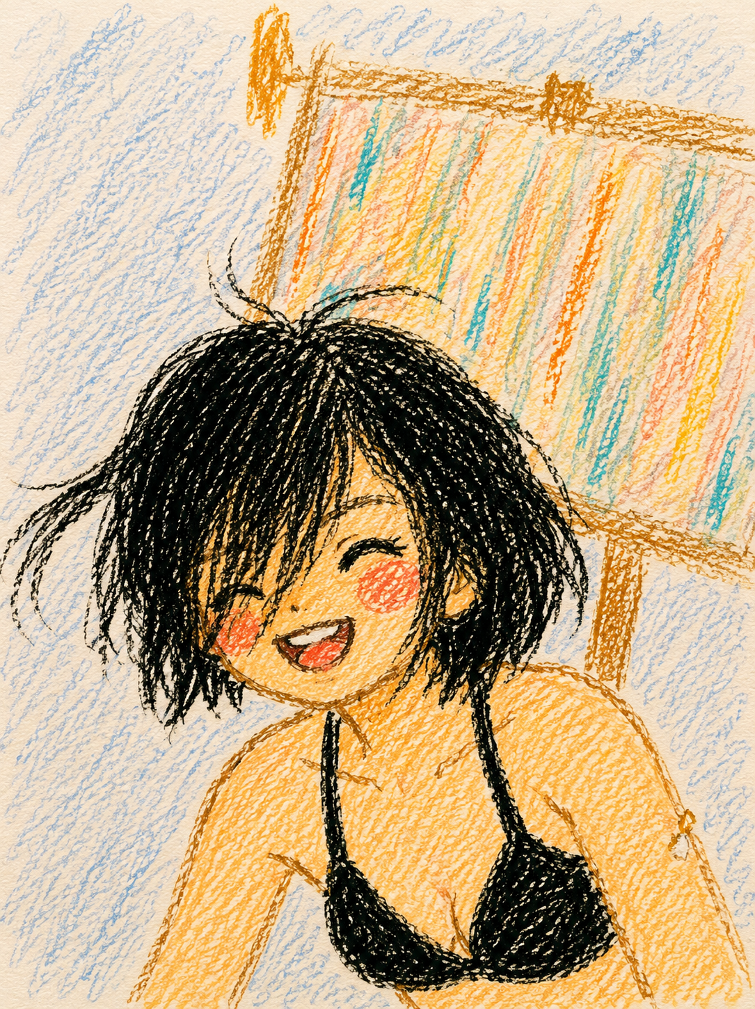 向日葵 クレヨンイラスト8