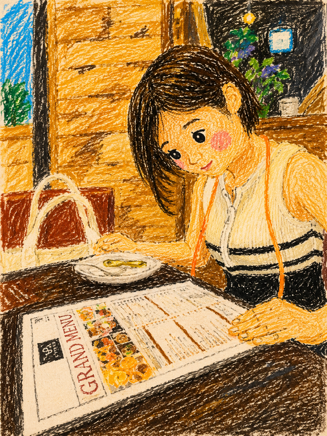 向日葵 クレヨンイラスト12